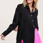 Silky Button-Down Shirt Shirts & Tops