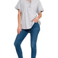 Raw Edge Detailed Button Closure Short Sleeve Top Shirts & Tops