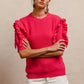 BiBi Ruffle Sleeve Ribbed Sweater Sweaters