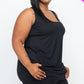 Plus Solid Comfy Tank Top Shorts Set