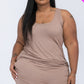 Plus Solid Comfy Tank Top Shorts Set Taupe Grey