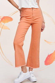 La Miel Frayed Hem Cropped Wide Leg Pants Pants