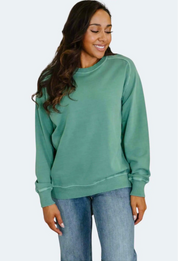 Mineral Wash Sweatshirt Dark Green | Sweatshirts Daverri Fashions