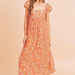 Square Neck Floral Babydoll Maxi Dress Babydoll Dresses