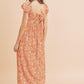 Square Neck Floral Babydoll Maxi Dress Babydoll Dresses