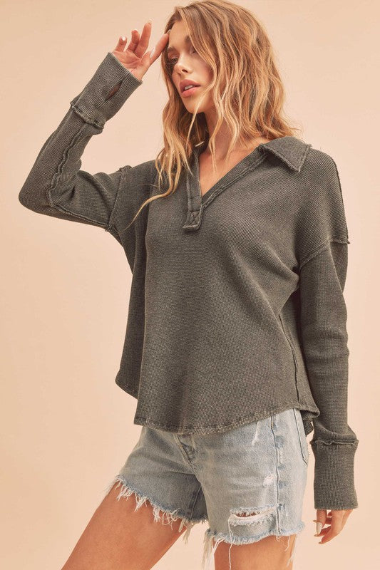 Aemi + Co Thumbhole Thermal Top Tops