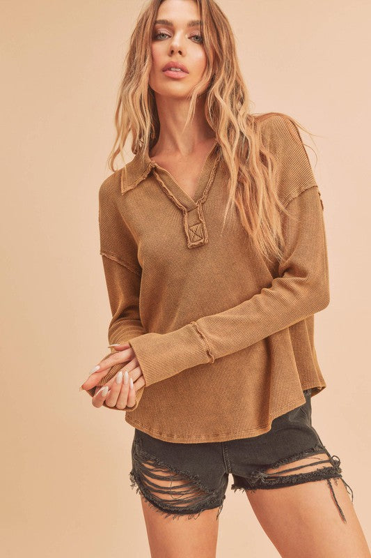 Aemi + Co Thumbhole Thermal Top Tops