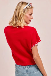 BiBi Gameday Sequin Football Embroidered Stitch Sweater | Sweaters Daverri Fashions