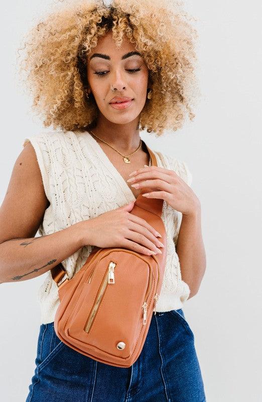 Vegan Leather Multi Pocket Crossbody Handbags