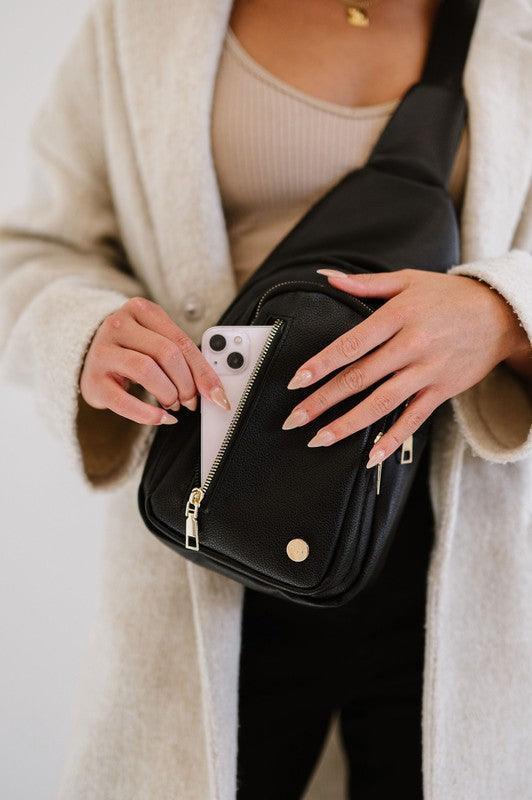 Vegan Leather Multi Pocket Crossbody - DAVERRI FASHIONS