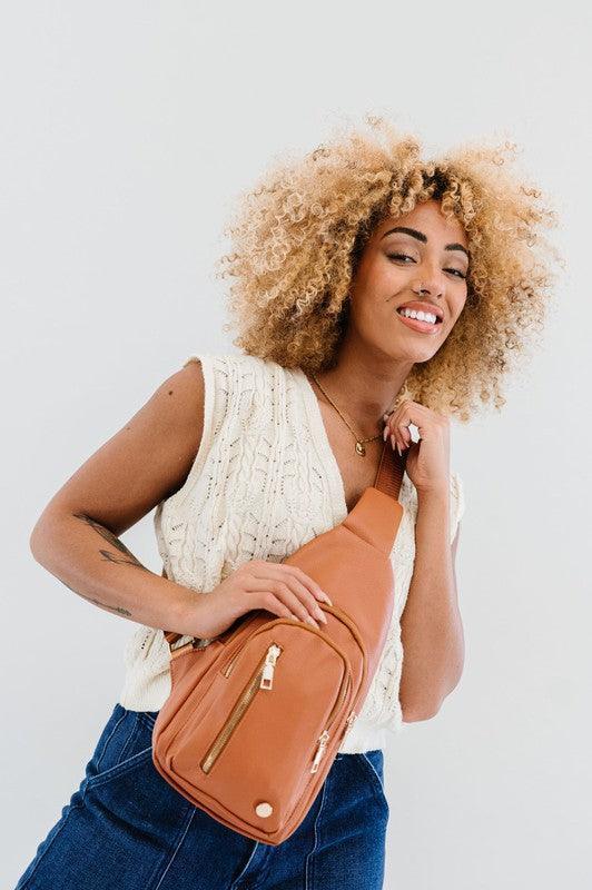 Vegan Leather Multi Pocket Crossbody - DAVERRI FASHIONS