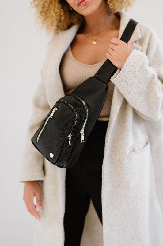 Vegan Leather Multi Pocket Crossbody Handbags