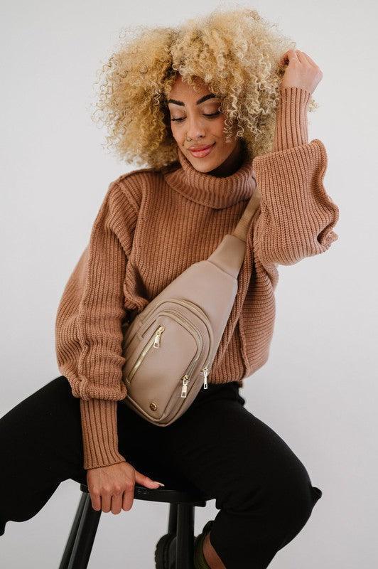 Vegan Leather Multi Pocket Crossbody - DAVERRI FASHIONS