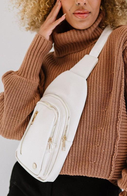 Vegan Leather Multi Pocket Crossbody - DAVERRI FASHIONS