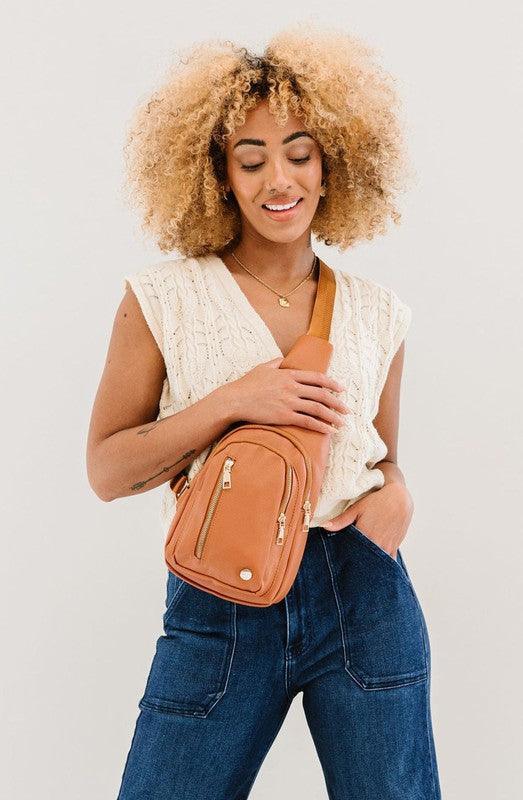 Vegan Leather Multi Pocket Crossbody - DAVERRI FASHIONS