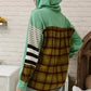 BiBi Plaid With Stripes Mix Match French Terry Hoodie - DAVERRI FASHIONS