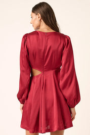Mittoshop Satin Side Cutout Detail Mini Dress | Mini Dresses Daverri Fashions