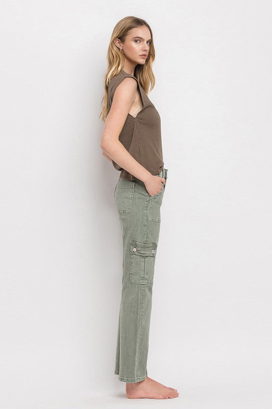 Vervet Cargo Pocket Mid Rise Straight Jeans Jeans