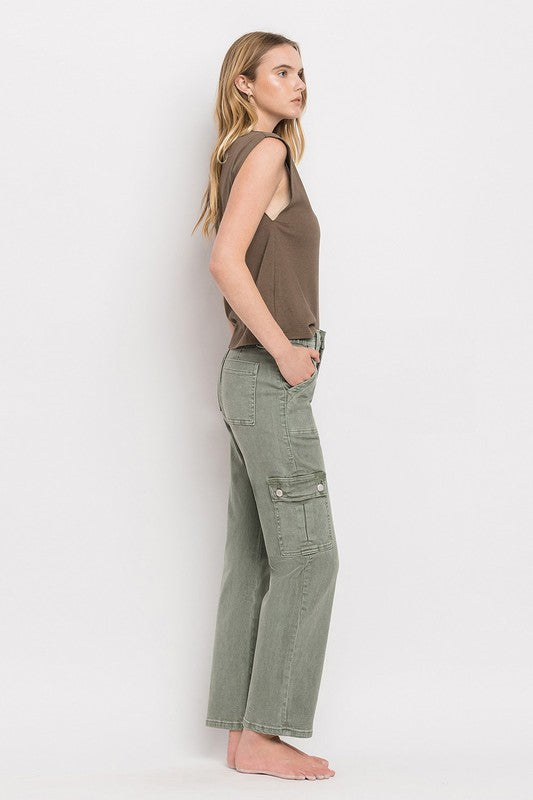 Vervet Cargo Pocket Mid Rise Straight Jeans Jeans