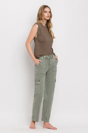 Vervet Cargo Pocket Mid Rise Straight Jeans Jeans