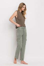 Vervet Cargo Pocket Mid Rise Straight Jeans Jeans