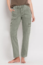 Vervet Cargo Pocket Mid Rise Straight Jeans Jeans