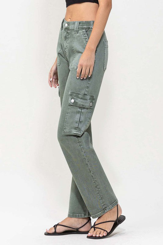 Vervet Cargo Pocket Mid Rise Straight Jeans Jeans