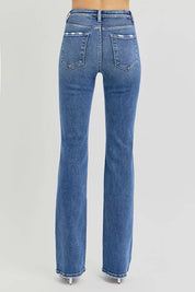 RISEN Full Size Tummy Control High Rise Straight Jeans Plus Size | Jeans Daverri Fashions
