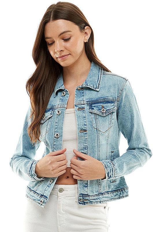 Spandex Ladies Casual Denim Jacket Denim Jackets