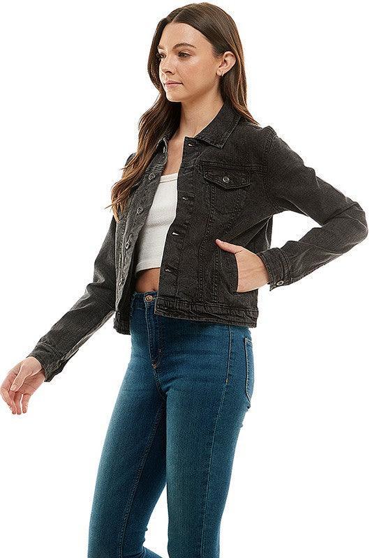 Spandex Ladies Casual Denim Jacket Denim Jackets