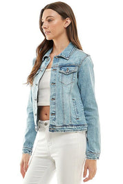 Spandex Ladies Casual Denim Jacket Coats & Jackets