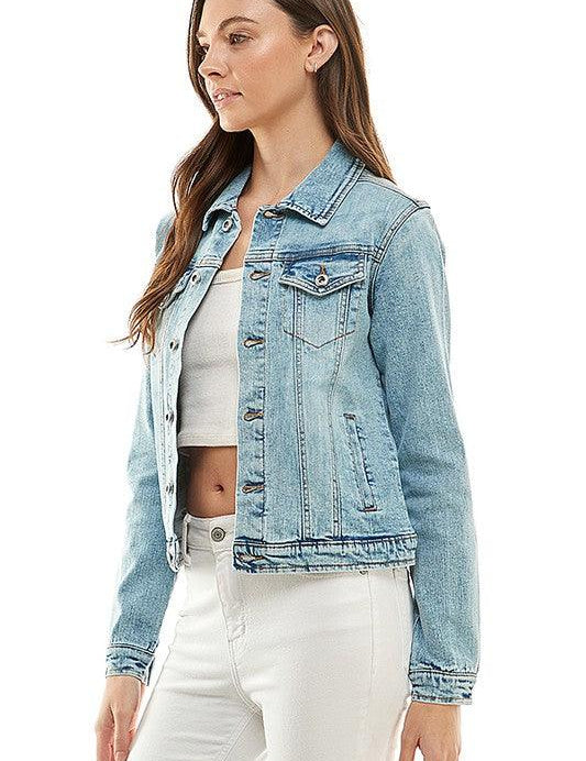 Spandex Ladies Casual Denim Jacket Coats & Jackets