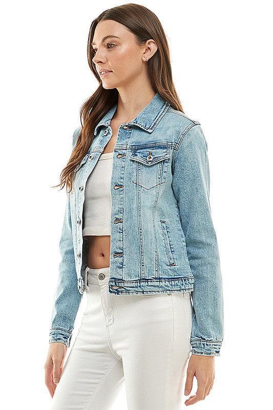 Spandex Ladies Casual Denim Jacket Denim Jackets