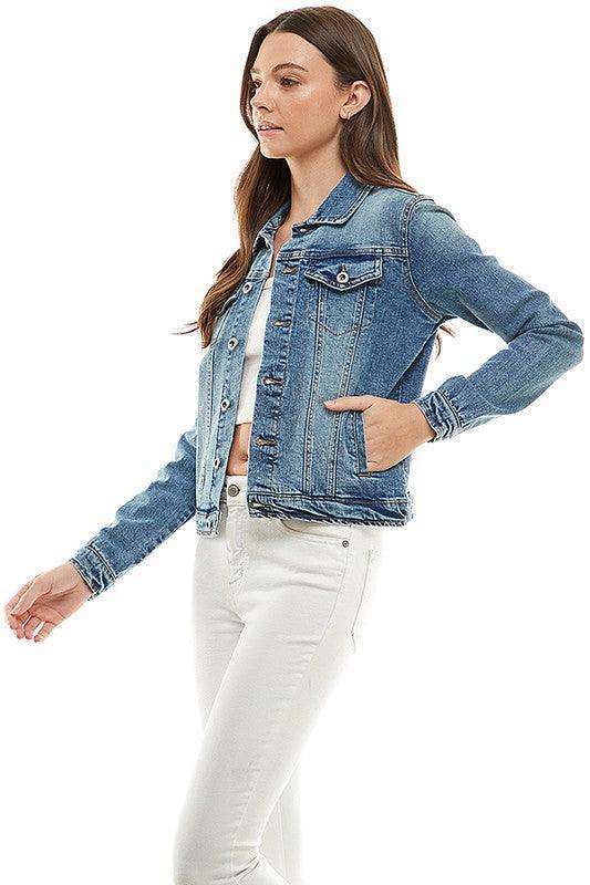 Spandex Ladies Casual Denim Jacket Denim Jackets