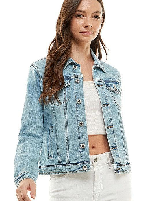 Spandex Ladies Casual Denim Jacket LIGHT Coats & Jackets