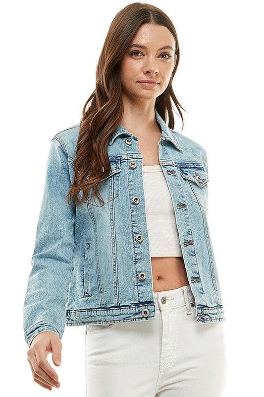 Spandex Ladies Casual Denim Jacket LIGHT Coats & Jackets