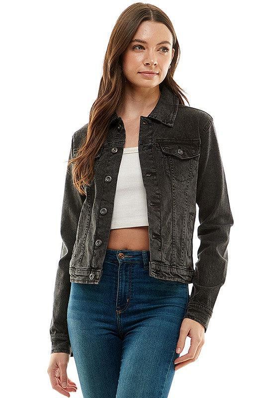Spandex Ladies Casual Denim Jacket Denim Jackets