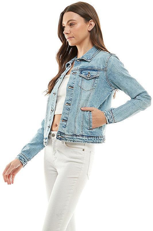 Spandex Ladies Casual Denim Jacket Denim Jackets