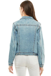 Spandex Ladies Casual Denim Jacket Coats & Jackets