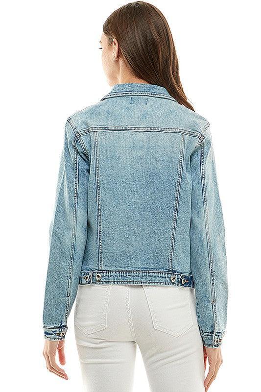 Spandex Ladies Casual Denim Jacket Denim Jackets