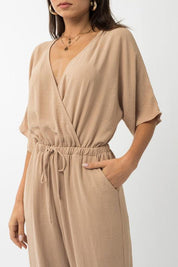 Dolman Sleeve Surplice Jumpsuit Jumpsuits