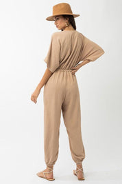 Dolman Sleeve Surplice Jumpsuit Jumpsuits