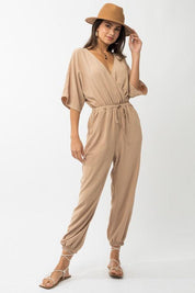 Dolman Sleeve Surplice Jumpsuit Jumpsuits