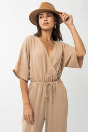 Dolman Sleeve Surplice Jumpsuit Jumpsuits