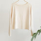 French Terry Long Sleeve Cotton Top vanilla Sweatshirts
