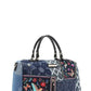 Bosque De Amor Denim Boston Bag - DAVERRI FASHIONS