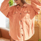 BiBi Washed Button Up Shacket with Chest Pockets