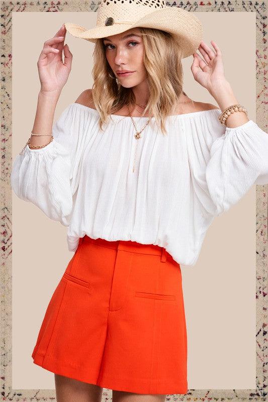 La Miel Jenna Off Shoulder Blouse Shirts & Tops