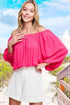 Jenna Top VIVID PINK Blouses