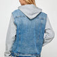 Women's Denim Fleece Hoodie Jacket - DAVERRI FASHIONS